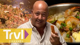 Andrew Cooks Some Puerto Rican Classics  Bizarre Foods with Andrew Zimmern  Travel Channel [upl. by Pooi]