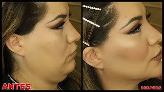 COMO MARCAR LA MANDIBULA CON MAQUILLAJE  definicion de manbidula sin cirugia paso a paso [upl. by Nnayrrehs]