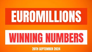 EuroMillions Winning Numbers 20th September 2024 [upl. by Abihsot]