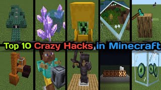 TOP 10 MINECRAFT HACKS YOU NEED TO KNOW 🤯  TRY THIS HACKS 😮 [upl. by Oakleil]