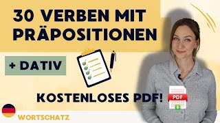 Verben mit Präpositionen  Dativ  30 Beispiele  Kostenloses PDF [upl. by Gotthelf]