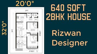 20X32 House Plan  2Bhk House Plan  Small House Plan  640 Sqft House Plan  20 By 32 House Plan [upl. by Pliske]