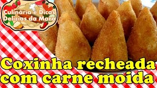 COXINHA COM CARNE MOÍDA MASSA BÁSICA PARA TODOS OS TIPOS DE SALGADO POR MARA CAPRIO [upl. by Nahtnahoj]