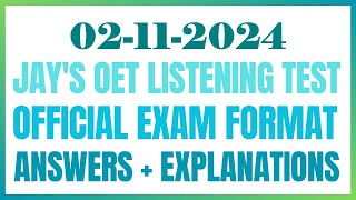 OET LISTENING TEST 02112024 oet oetexam oetnursing oetlisteningtest [upl. by Yecac]