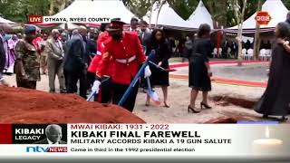 Burial Mwai Kibakis grandson Sean Andrew throws his ring in the grave [upl. by Ellerehs]