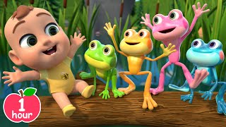 Five Little Speckled Frogs  Nursery Rhymes Compilation  Lalafun Animal Time [upl. by Naji781]