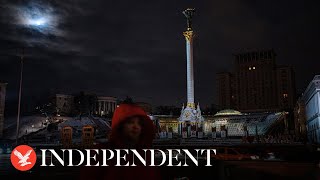 Live A view of Kyivs Independence Square as Ukraine celebrates NY under curfew [upl. by Ahsilad]