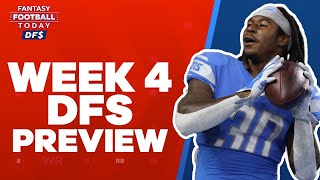 NFL DFS Week 4 Lineups Picks Stacks amp Ownership  2022 Fantasy Football Advice [upl. by Ecirual232]