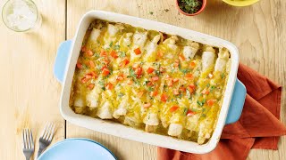 Creamy Green Chicken Enchiladas Recipe  Old El Paso [upl. by Florida]