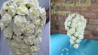 How to create your own cascading bridal bouquet  DIY wedding flowers [upl. by Bonilla536]