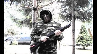 Airsoft Shotgun M180  D1 Unpacking and Target Shooting [upl. by Anaugahs]