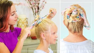 How to Create a Braided Scarf Bun  Baileys Back to School Hairstyles [upl. by Lorrimer258]