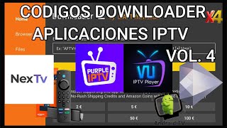 MEJORES CODIGOS DOWNLOADER CODIGOS APLICACIONES PARA LISTAS IPTV VOL4PARA FIRE TV Y ANDROID TV [upl. by Adeuga705]