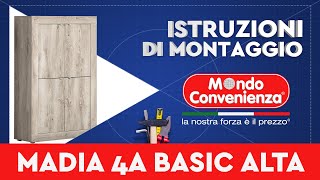 Istruzioni di montaggio Madia 4A Basic alta  MONDO CONVENIENZA [upl. by Itida]