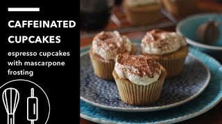 Caffeinated Cupcakes  Espresso Cupcakes with Mascarpone Frosting  BakeinBits  Couple of Bakers [upl. by Iret]