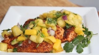 Chili Salmon w Pineapple Mango Salsa RecipeSo yum [upl. by Nnayelsel466]