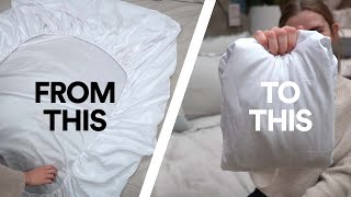 Easy Fitted Sheet Hack in Under 1 Minute [upl. by Odraude497]