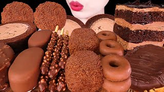 ASMR CHOCOLATE PARTY  ICE CREAM MOCHI TICO CAKE TWIX COOKIE SNACK 초콜릿 디저트 먹방 EATING｜MUKBANG [upl. by Skylar]