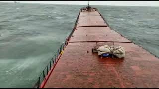 MV Arvin Moment of breaking of the ship Video shipwrecks ShipAccident [upl. by Eneleahcim]