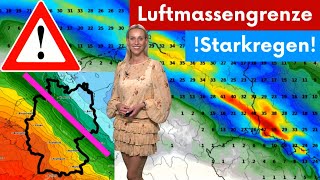 Markante Luftmassengrenze Starkregen Sturm und Temperaturen bis 27 Grad Das Wetter ist verrückt [upl. by Connell84]