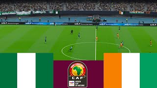 Nigeria 1 vs 2 Cote dIvoire 2024 CAF Africa Cup Final highlights  Video game simulation PES 2021 [upl. by Eylhsa]