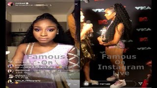 Normani On Instagram Live For The First Time After Wins “Best RampB Video” 2019 Video Music Awards [upl. by Moser]