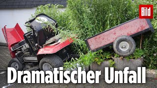 12Jähriger stürzt mit einem RasenmäherTraktor eine Mauer hinab und stirbt [upl. by Darius]