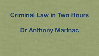 Criminal Law in Two Hours [upl. by Vogeley516]