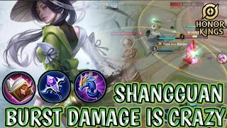 Honor of Kings  Shangguan  Gameplay Build Arcana  Burst Damage Is Crazy Easy Game [upl. by Annavoeg]