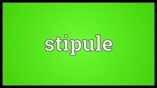 Stipule Meaning [upl. by Enylodnewg]