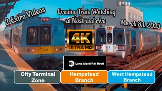 LIRR Evening Rush Hour Train Watching at Nostrand Ave M3 M7 amp M9 Horns Salutes amp Bonuses [upl. by Gerstein]