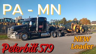 Shippensburg PA  Proctor MN brand new loader haul on a RGN lowboy [upl. by Naehgem]