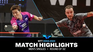 Simon Gauzy vs An Jaehyun  MS R32  WTT Contender Doha 2024 [upl. by Ylil663]