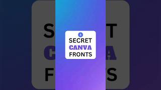 3 Secret Canva Fronts for design creativity graphicdesign canva2024 [upl. by Pepin685]