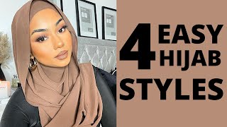 4 EASY HIJAB STYLES  TUTORIAL 2021 [upl. by Aiht]