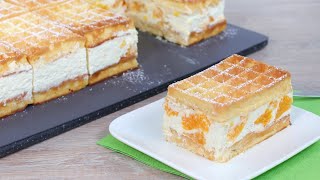 Waffelkuchen Käse Sahne Art einfach ohne backen 😊 [upl. by Lleoj]