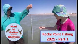 ROCKY POINT SHORE FISHING  Mexico  Part 1 Surf Fishing Pompano Crabs Needle Fish Puerto Penasco [upl. by Iruj]