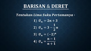 Barisan dan deret  Cara menentukan lima suku pertama [upl. by Lednyk]