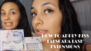 HOW TO APPLY KISS FALSCARA LASH EXTENSIONS [upl. by Yrome391]