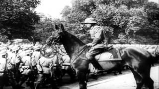 German troops decorated and troops pass in review along Avenue Foch Paris durinHD Stock Footage [upl. by Leonid]