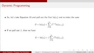 Lecture IX The Neoclassical Growth Model Part I [upl. by Anilyx]