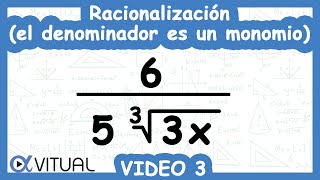 Racionalización el Denominador es un Monomio  Video 3 de 4 [upl. by Kcid]