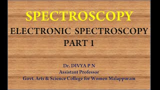 ELECTRONIC SPECTROSCOPY PART 1 [upl. by Giaimo]