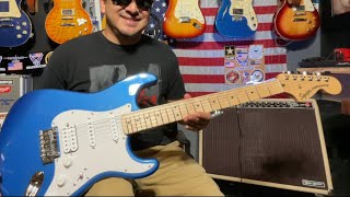 Squier Affinity stratocaster HSS Lake Placid Blue Review amp Demo ￼fender Blonde Tone Master Twin [upl. by Kylie]