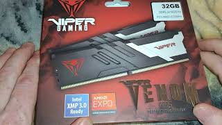 Unboxing Patriot Viper Venom DDR5 32GB 2 x 16GB 6200MHz UDIMM [upl. by Pouncey]