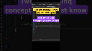 Magic of Except function in Linq  find the employees who are not managers shorts coding linq [upl. by Hubert]