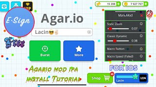 AGARIO MOD MENU IOSESIGN install Tutorial😎✌🏻 [upl. by Couq248]