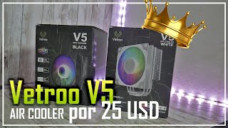 TEMPERATURAS INCREIBLES POR 25 USD EL MEJOR DISIPADOR POR AIRE RGB 🥶 VETROO V5 [upl. by Berey]