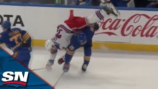 Sabres Rasmus Dahlin Sends Filip Chytil Flying With Massive Hip Check [upl. by Ziza405]