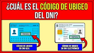 ¿Cuál es el código de ubigeo del DNI Documento Nacional de Identidad [upl. by Ylak405]